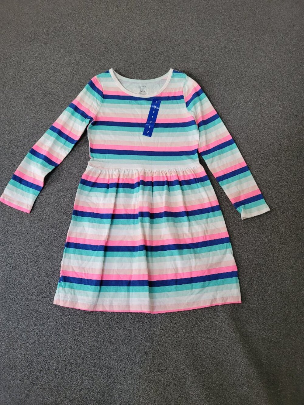 Carter’s Girls Rainbow Stripe Skater Dress | Size 7/7A
